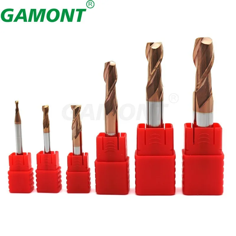 GAMONT HRC55 2-Flute Tungsten Steel Carbide Nano Coating Flat Milling Cutter CNC Machinery Maching Special Endmill Tools