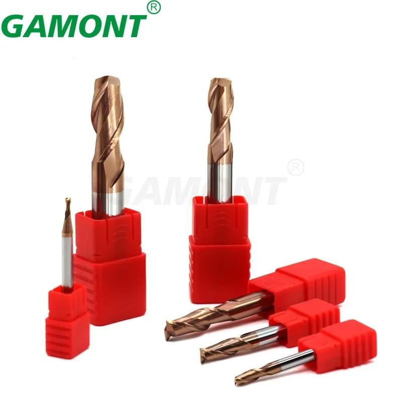 GAMONT HRC55 2-Flute Tungsten Steel Carbide Nano Coating Flat Milling Cutter CNC Machinery Maching Special Endmill Tools