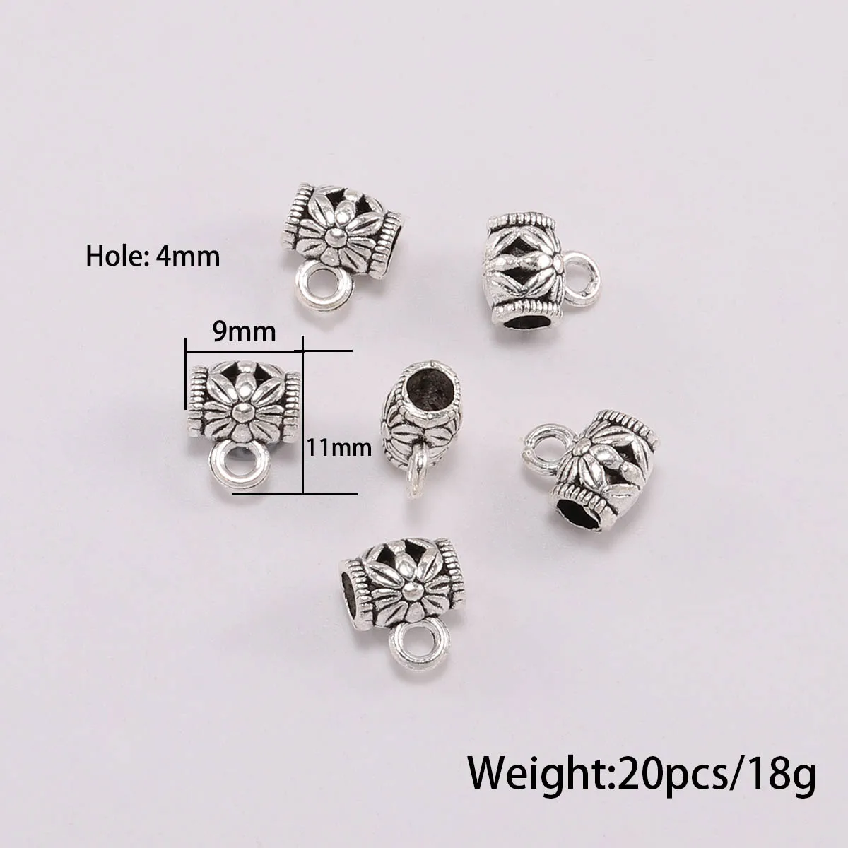 20pcs Antique Necklace Connector Bail Beads Clip Bail Beads Pendant Clasp For DIY Jewelry Making Findings Accessories Supplies