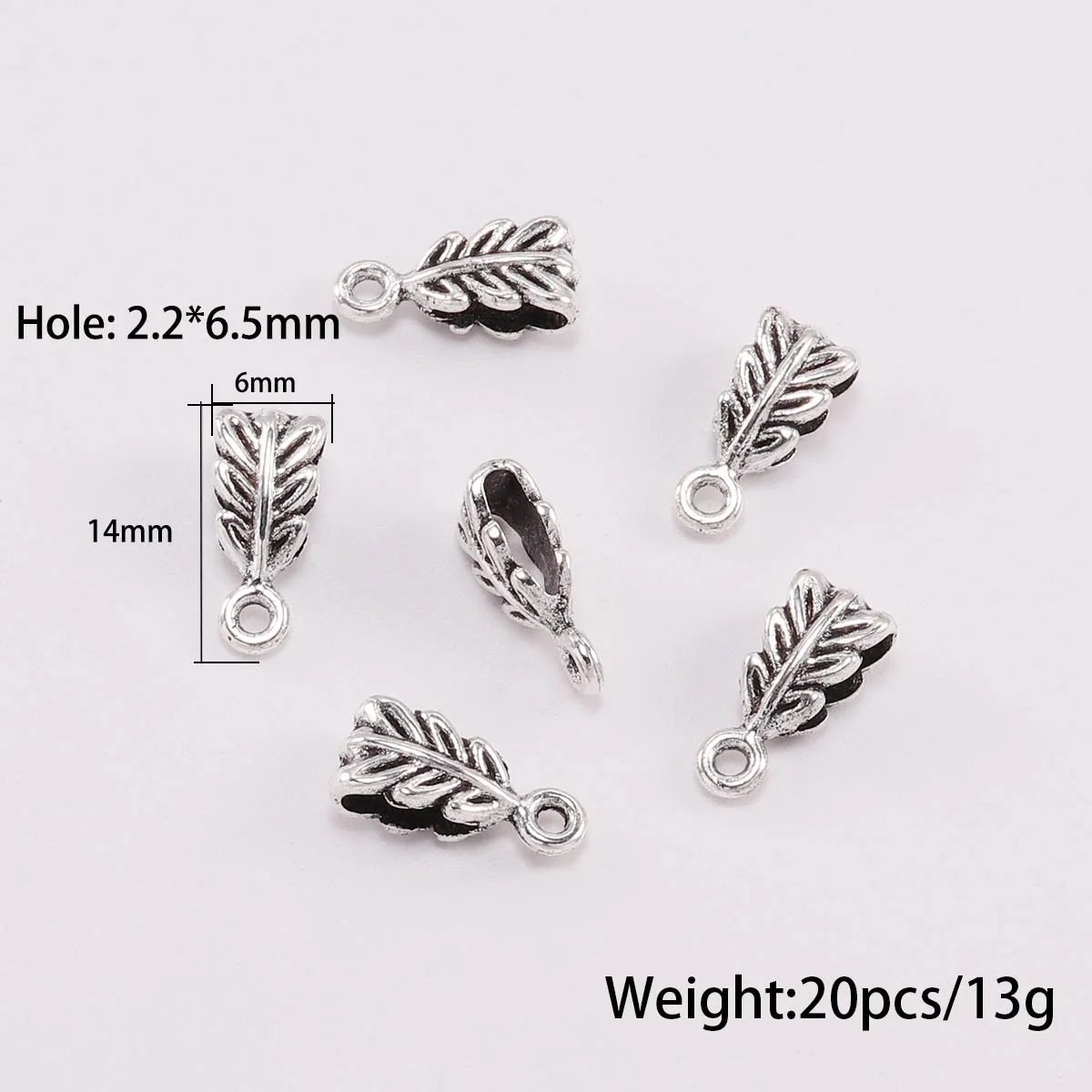 20pcs Antique Necklace Connector Bail Beads Clip Bail Beads Pendant Clasp For DIY Jewelry Making Findings Accessories Supplies