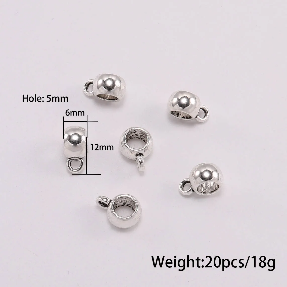 20pcs Antique Necklace Connector Bail Beads Clip Bail Beads Pendant Clasp For DIY Jewelry Making Findings Accessories Supplies