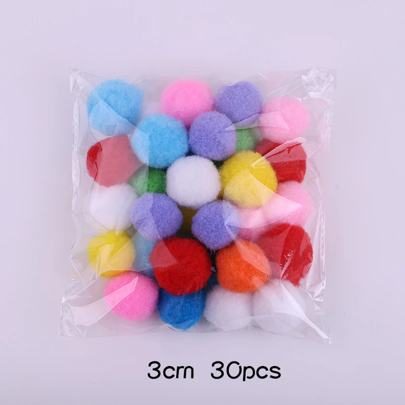 350pcs/lof Mixed 1~3CM Fluffy Colorful Hair Ball Jewelry Hair Fur Pompoms Creative Toys Apparel Handmade DIY Decor Accessories