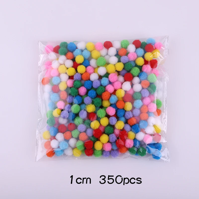 350pcs/lof Mixed 1~3CM Fluffy Colorful Hair Ball Jewelry Hair Fur Pompoms Creative Toys Apparel Handmade DIY Decor Accessories