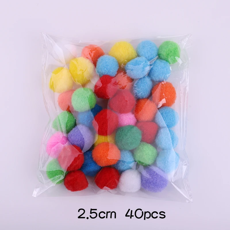 350pcs/lof Mixed 1~3CM Fluffy Colorful Hair Ball Jewelry Hair Fur Pompoms Creative Toys Apparel Handmade DIY Decor Accessories