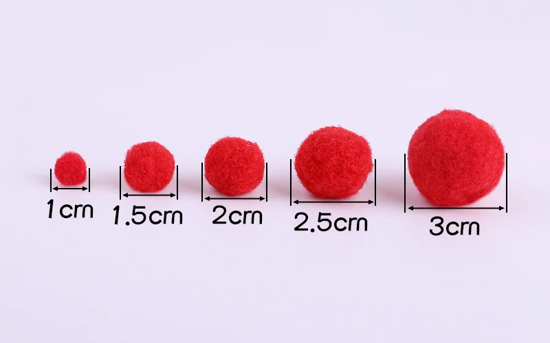 350pcs/lof Mixed 1~3CM Fluffy Colorful Hair Ball Jewelry Hair Fur Pompoms Creative Toys Apparel Handmade DIY Decor Accessories