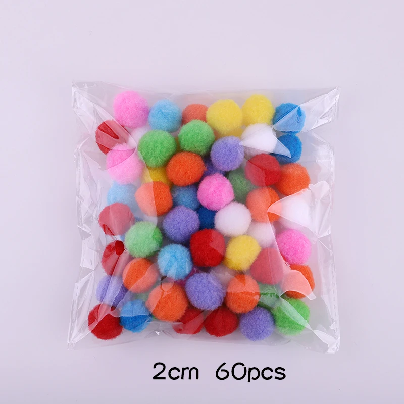 350pcs/lof Mixed 1~3CM Fluffy Colorful Hair Ball Jewelry Hair Fur Pompoms Creative Toys Apparel Handmade DIY Decor Accessories
