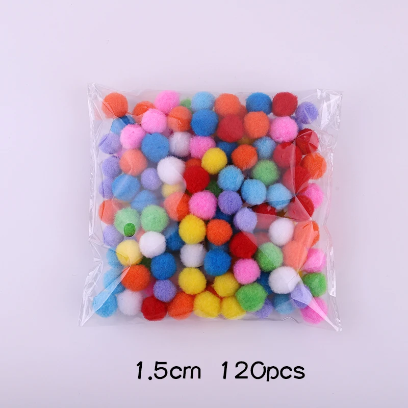 350pcs/lof Mixed 1~3CM Fluffy Colorful Hair Ball Jewelry Hair Fur Pompoms Creative Toys Apparel Handmade DIY Decor Accessories