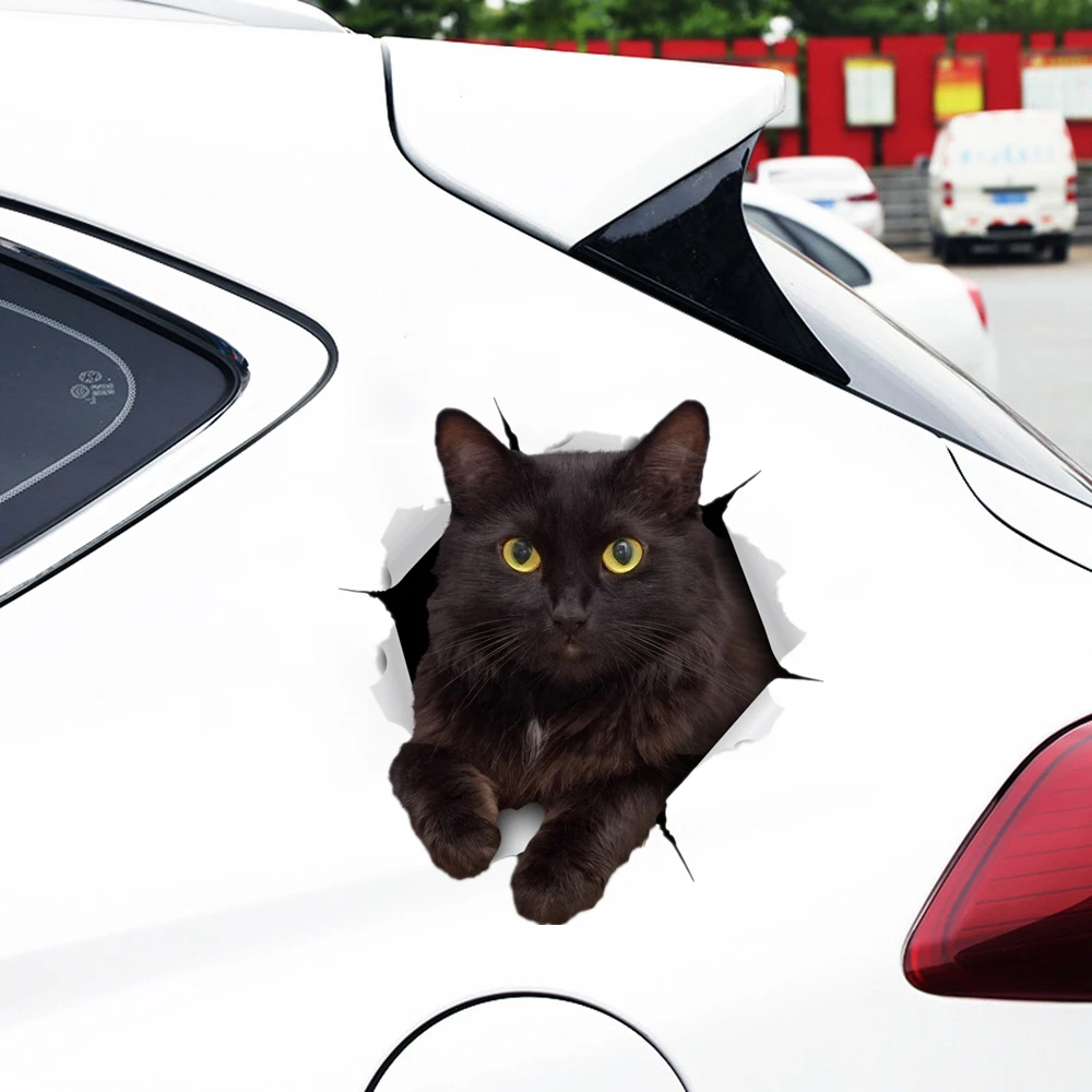S30979# Self-adhesive Decal RESTING BLACK CAT Car Sticker Motorcycle Laptop Waterproof Auto Decors on Bumper Rear Window