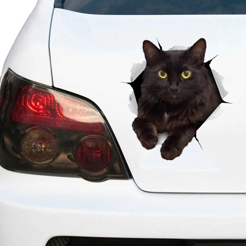 S30979# Self-adhesive Decal RESTING BLACK CAT Car Sticker Motorcycle Laptop Waterproof Auto Decors on Bumper Rear Window