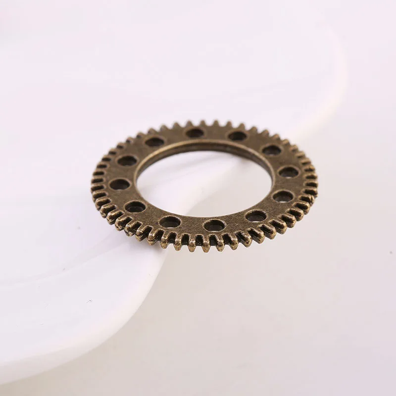 10 Pieces/Lot 25mm DIY Steampunk Style Jewelry Accessories Retro Metal Parts Mechanical Gear Necklace Charms For Jewelry Making