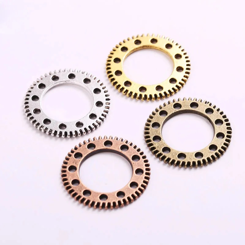10 Pieces/Lot 25mm DIY Steampunk Style Jewelry Accessories Retro Metal Parts Mechanical Gear Necklace Charms For Jewelry Making