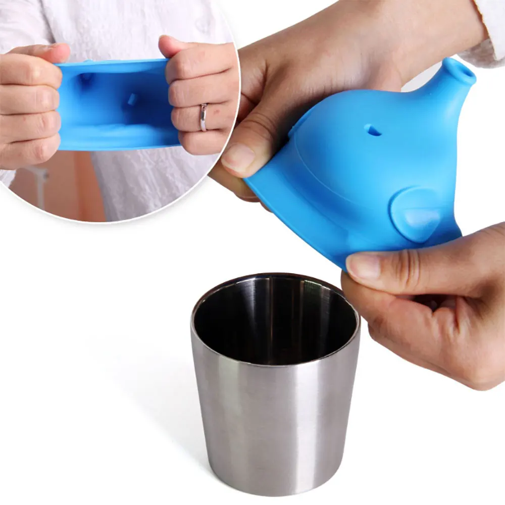 Elephant-Shaped Silicone Cup Lids For Children Kids Drink Bottle Stretchable Proof Leak Silicone Straw Cup Covers Bottle Cover