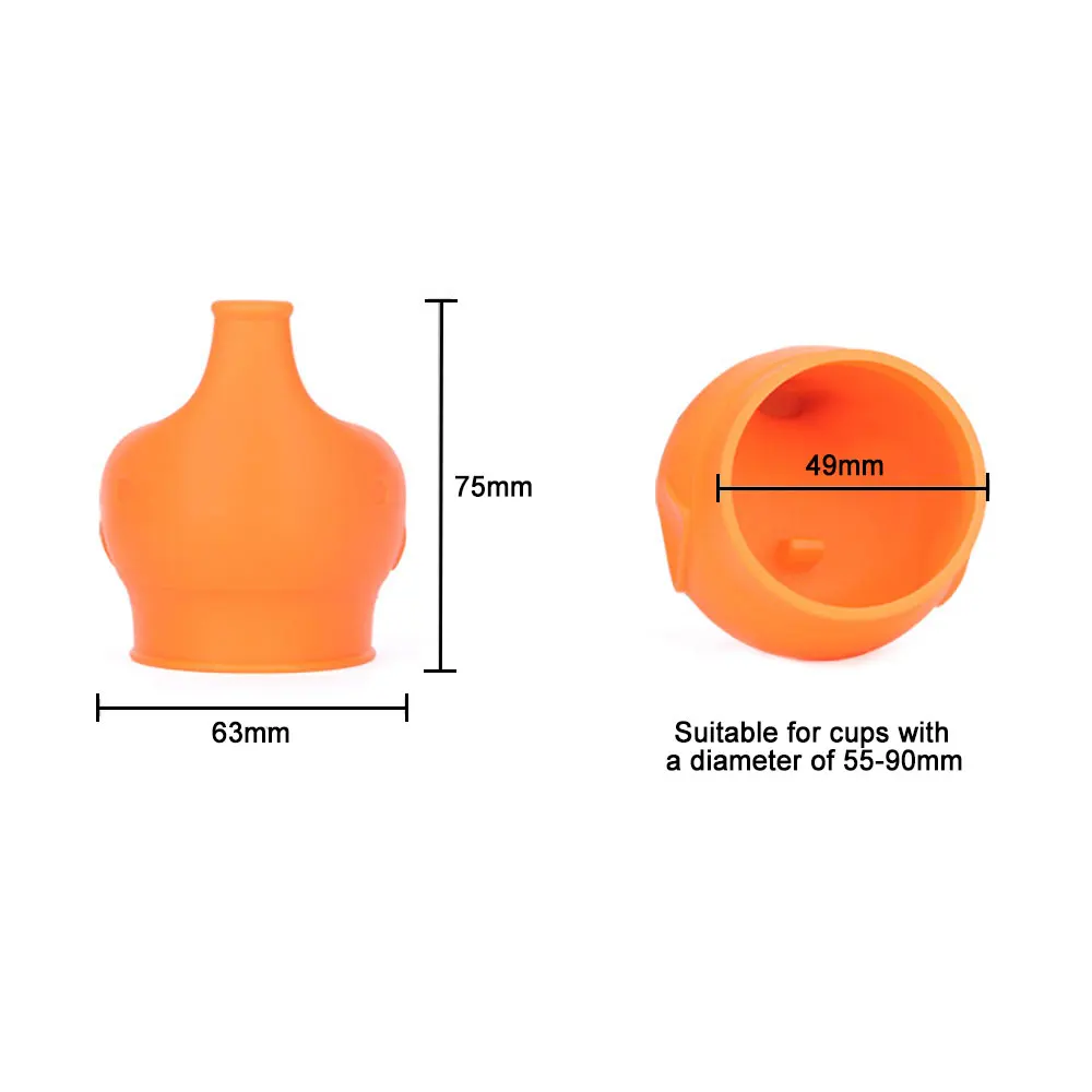 Elephant-Shaped Silicone Cup Lids For Children Kids Drink Bottle Stretchable Proof Leak Silicone Straw Cup Covers Bottle Cover