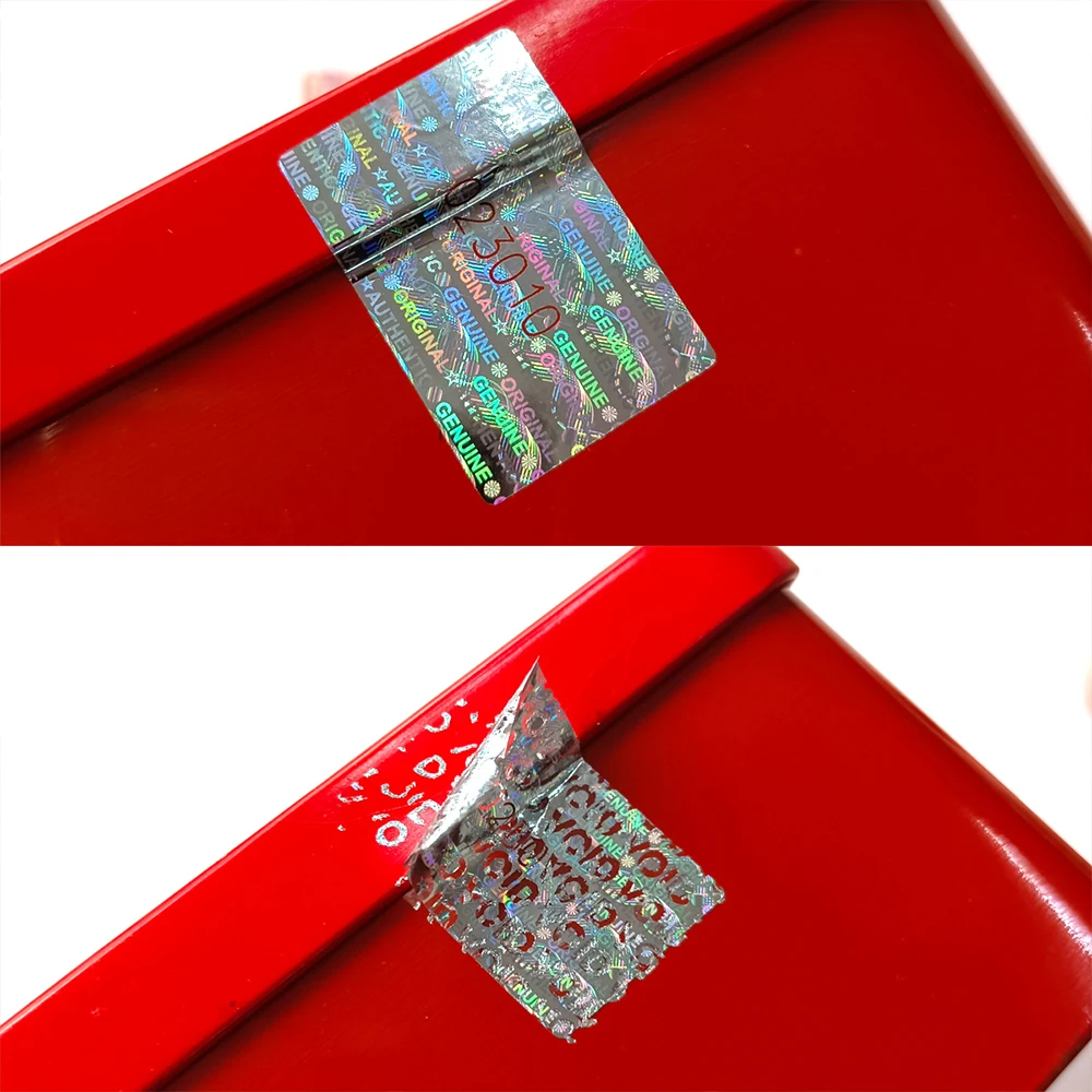 2x3cm Silver High Security Holographic Stickers Authentic Warranty Void Seal Hologram Label with Unique Number Adhesive Label