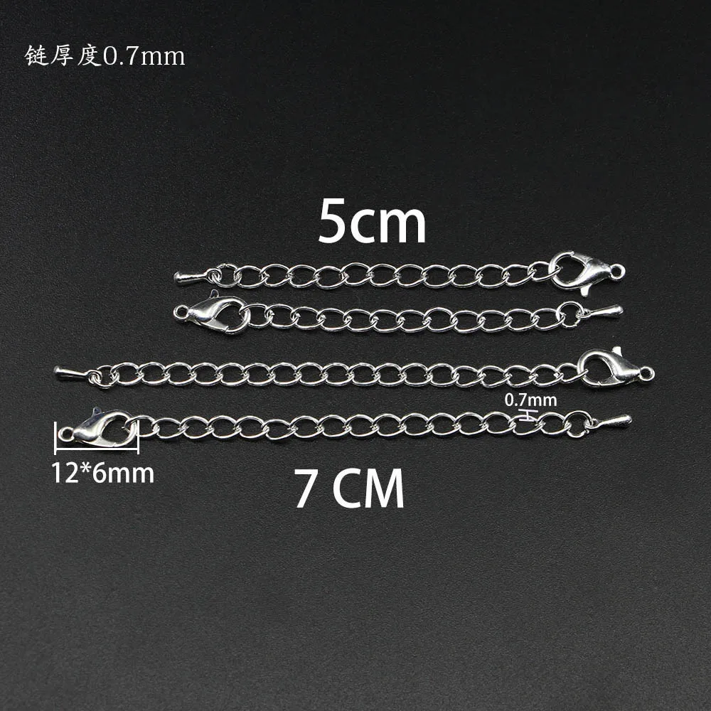 10pcs/lot Multicolor Metal Extended Extension Tail Chain Lobster Clasps Connector For DIY Jewelry Making Bracelet Necklace