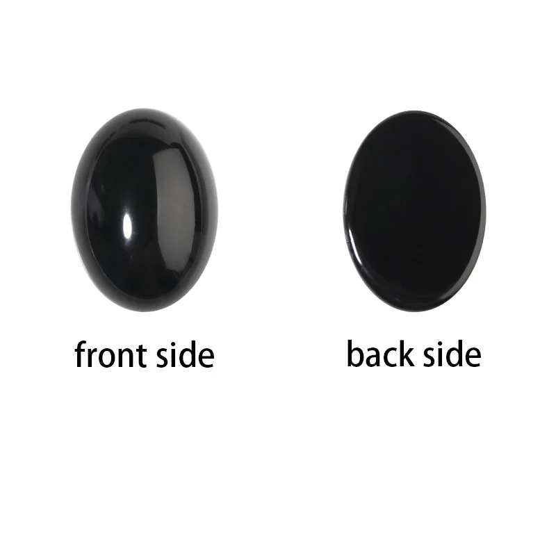 10pcs Natural Stone 10x14/13x18/18x25mm Oval Flatback Black Agate Spacer Cabochon For DIY Jewelry Making Earrings Accessories