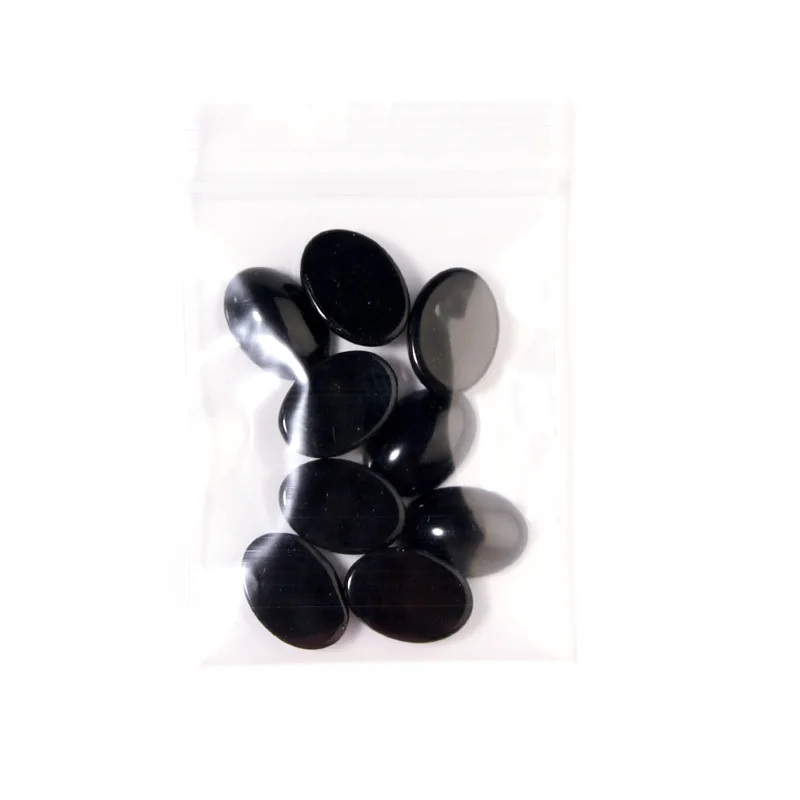 10pcs Natural Stone 10x14/13x18/18x25mm Oval Flatback Black Agate Spacer Cabochon For DIY Jewelry Making Earrings Accessories