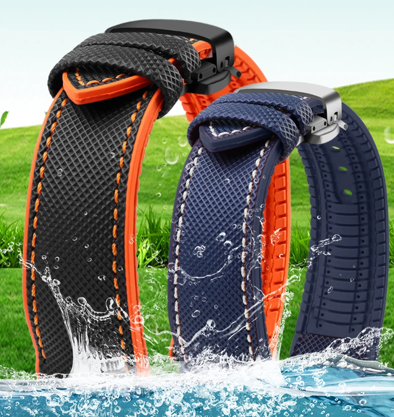 For Omega Tissot MIDO IWC Watchband 19 20mm 22mm Nylon Silicone Bottom Watch Strap Men Waterproof Rubber Wrist Band Accessories