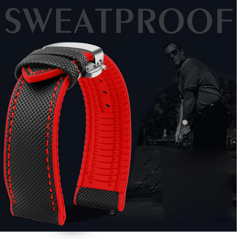 For Omega Tissot MIDO IWC Watchband 19 20mm 22mm Nylon Silicone Bottom Watch Strap Men Waterproof Rubber Wrist Band Accessories