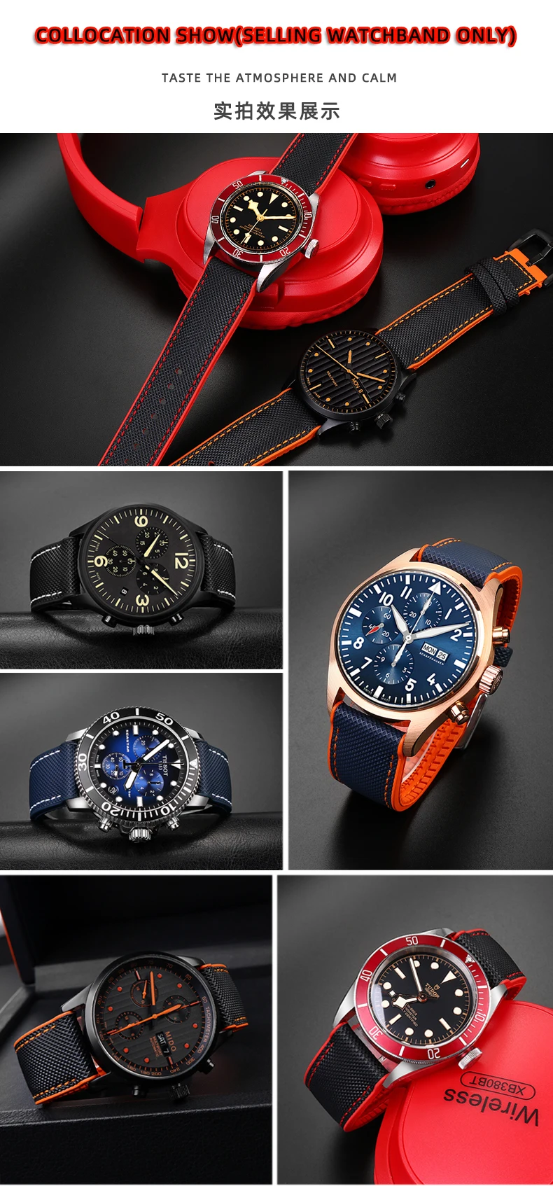 For Omega Tissot MIDO IWC Watchband 19 20mm 22mm Nylon Silicone Bottom Watch Strap Men Waterproof Rubber Wrist Band Accessories