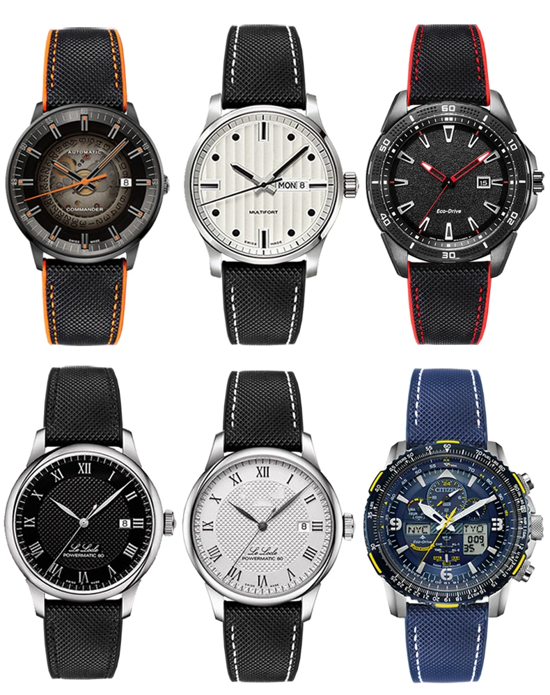 For Omega Tissot MIDO IWC Watchband 19 20mm 22mm Nylon Silicone Bottom Watch Strap Men Waterproof Rubber Wrist Band Accessories