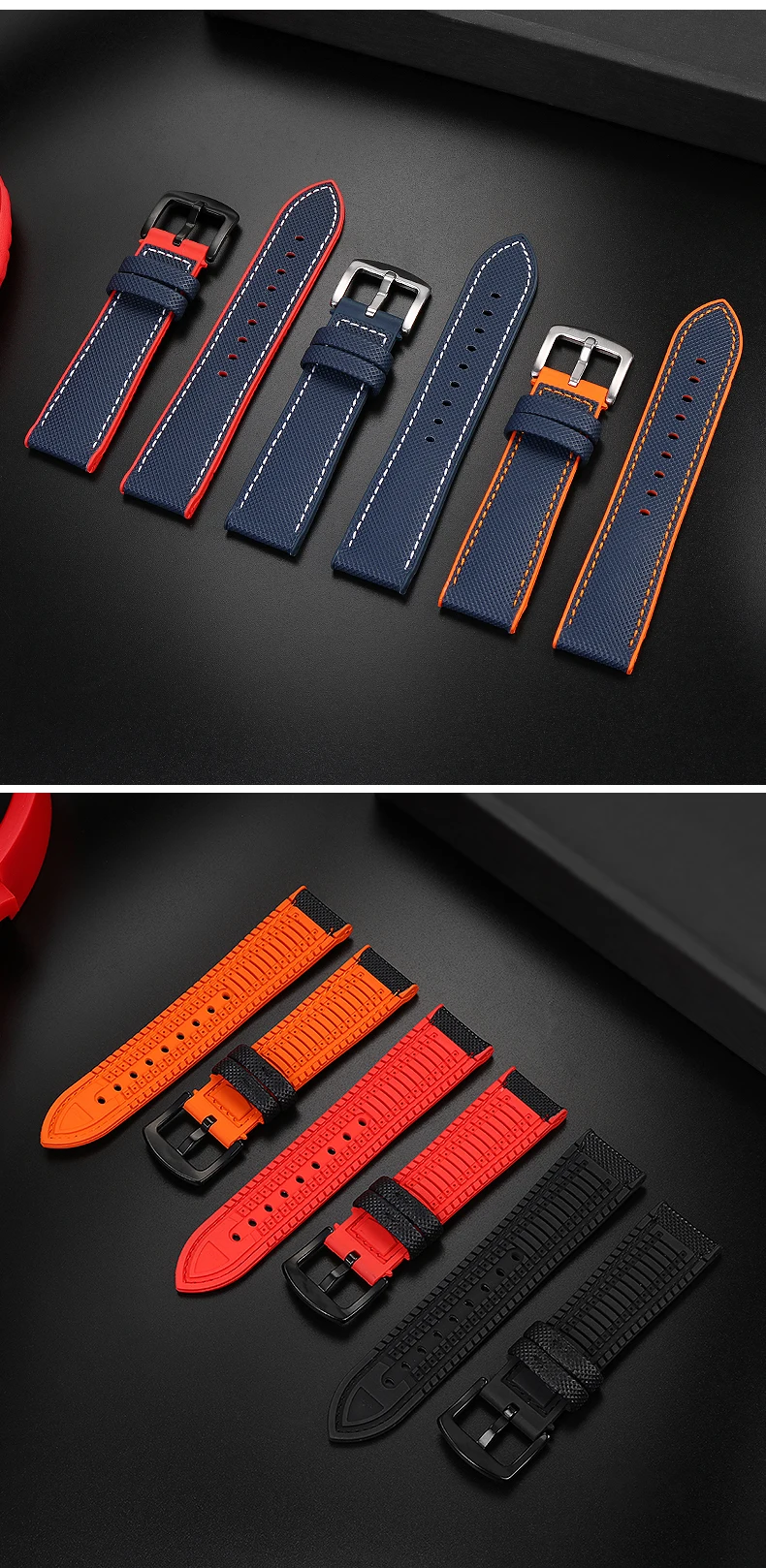 For Omega Tissot MIDO IWC Watchband 19 20mm 22mm Nylon Silicone Bottom Watch Strap Men Waterproof Rubber Wrist Band Accessories