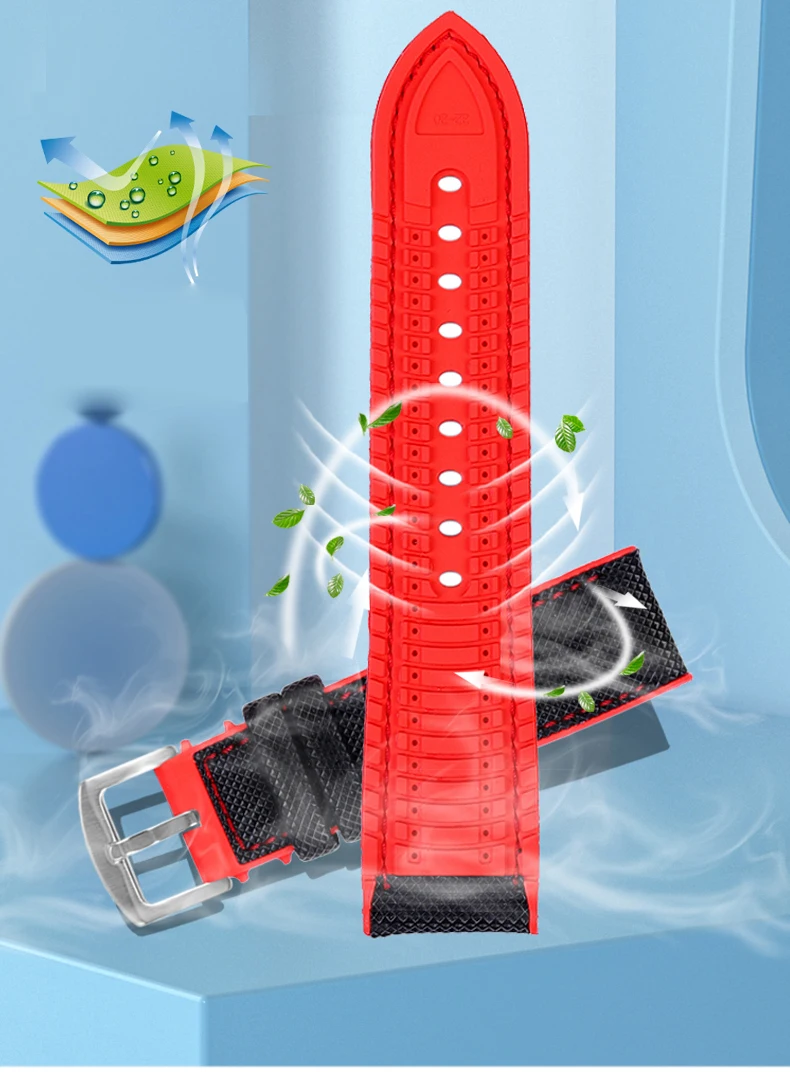 For Omega Tissot MIDO IWC Watchband 19 20mm 22mm Nylon Silicone Bottom Watch Strap Men Waterproof Rubber Wrist Band Accessories