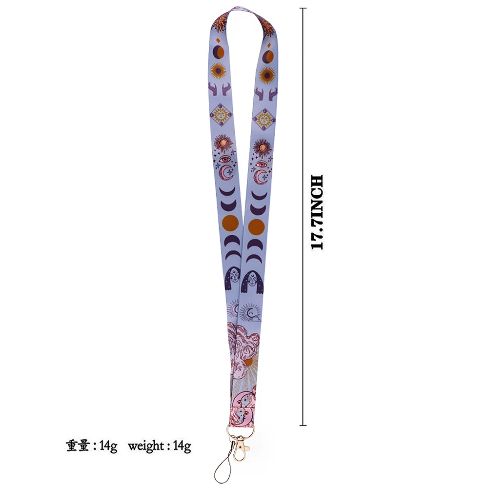 Ransitute R2547 Sun And Moon Fashion Lanyards ID Badge Holder Bus Pass Case Cover Slip Bank Credit Card Holder Strap Cardholder