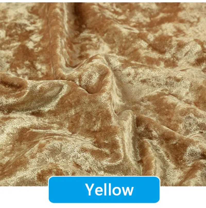 0.5M/1M/2M/3M Gold Velvet Fabric Elastic Soft Ice Velvet Fabric by Meter for Garment Dress