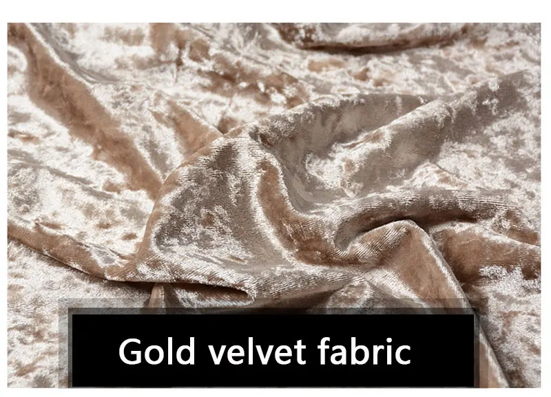 0.5M/1M/2M/3M Gold Velvet Fabric Elastic Soft Ice Velvet Fabric by Meter for Garment Dress