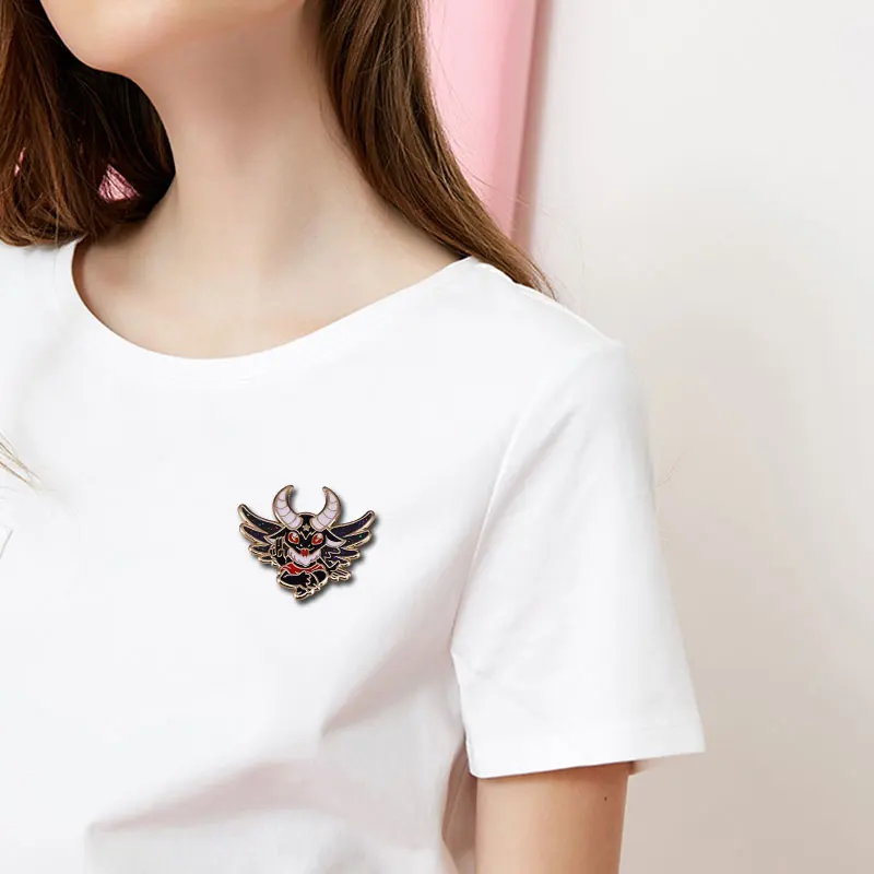 Demon Bat Pin Brooch Glitter Punk Badge