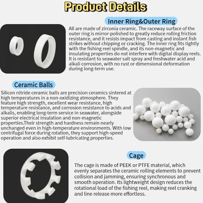 1P/2P/3P MR95CE 5X9X3 mm Full Ceramic Bearing ABEC-9 Full ZrO2 Ceramic Ball Bearing Zirconia Bearing 3x6x2.5mm 4x7x2.5mm 5x8x2mm