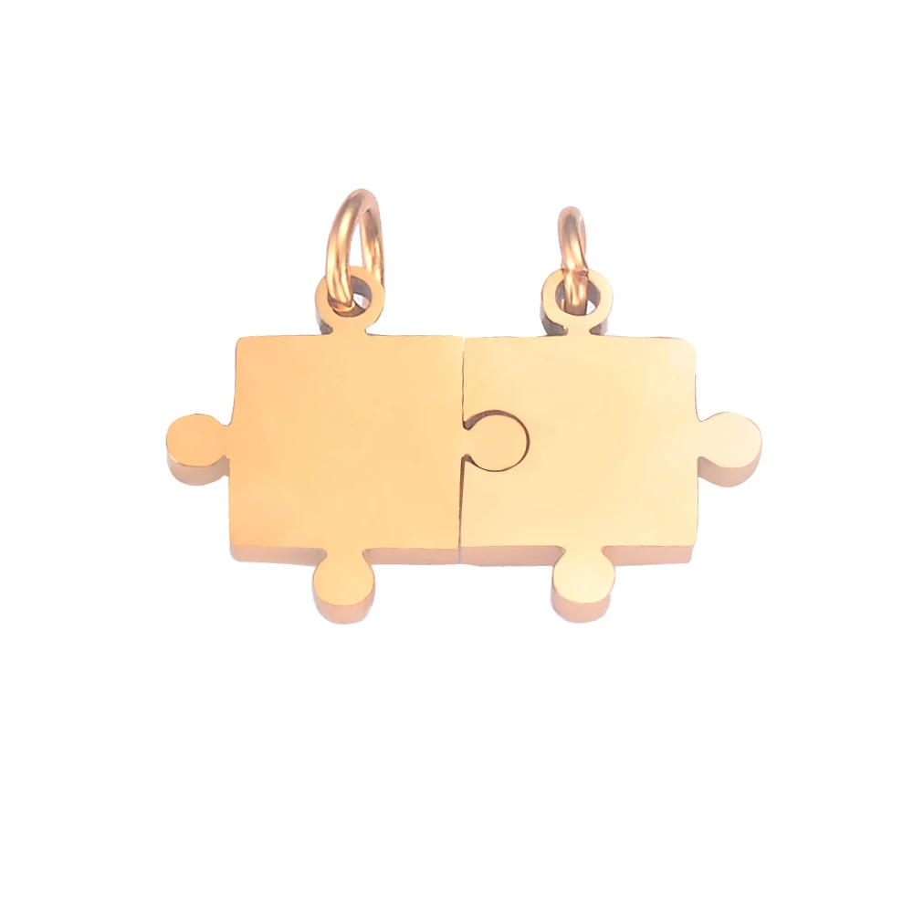 5Set(10pcs) Puzzle Stainless Steel Charm for Jewelry Making Wholesale charms pendant for necklaces bracelet DIY Jewelry Crafts