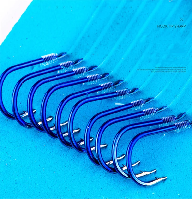 10 Pairs/lot Steel Fishing Hooks Tied Line 2/4/6/8/10# High Carbon Carp Fishing Hook Japan Sea Fishing Anzol A309