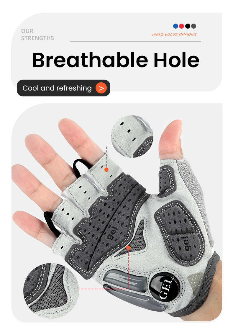 Giyo Half Finger Cycling Gloves Gel Palm Anti-Shock Wipe Sweat Design Lycra Fabric Mitten  MTB Road Bicycle Fingerless Glove