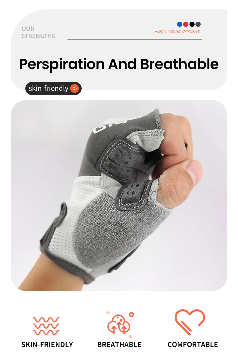 Giyo Half Finger Cycling Gloves Gel Palm Anti-Shock Wipe Sweat Design Lycra Fabric Mitten  MTB Road Bicycle Fingerless Glove