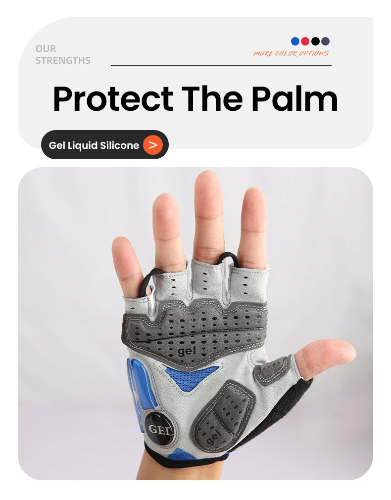 Giyo Half Finger Cycling Gloves Gel Palm Anti-Shock Wipe Sweat Design Lycra Fabric Mitten  MTB Road Bicycle Fingerless Glove
