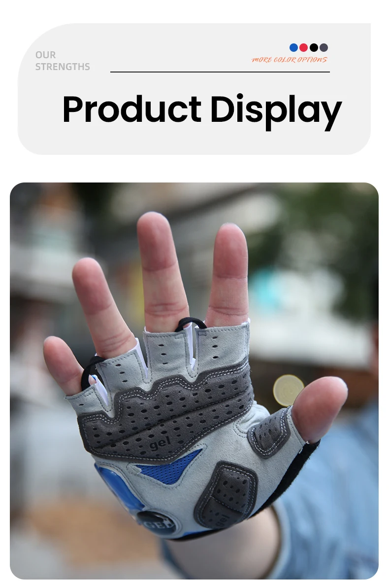 Giyo Half Finger Cycling Gloves Gel Palm Anti-Shock Wipe Sweat Design Lycra Fabric Mitten  MTB Road Bicycle Fingerless Glove