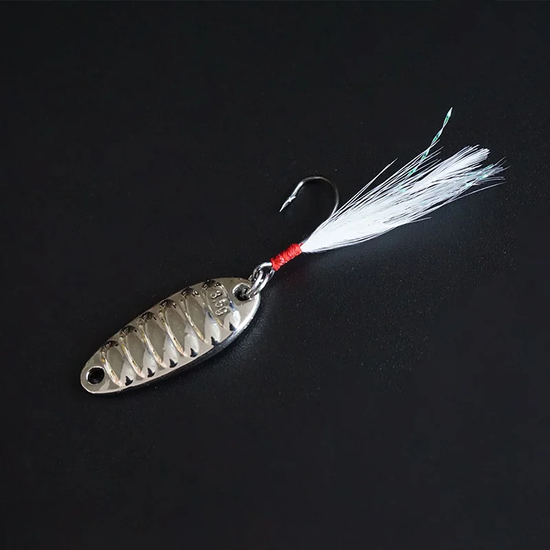 OUTKIT 10pcs High Carbon Steel Fishing Single Hook with Feather Carp Hook Fishing Hook With Ring Fish Hooks For Lure Spoon