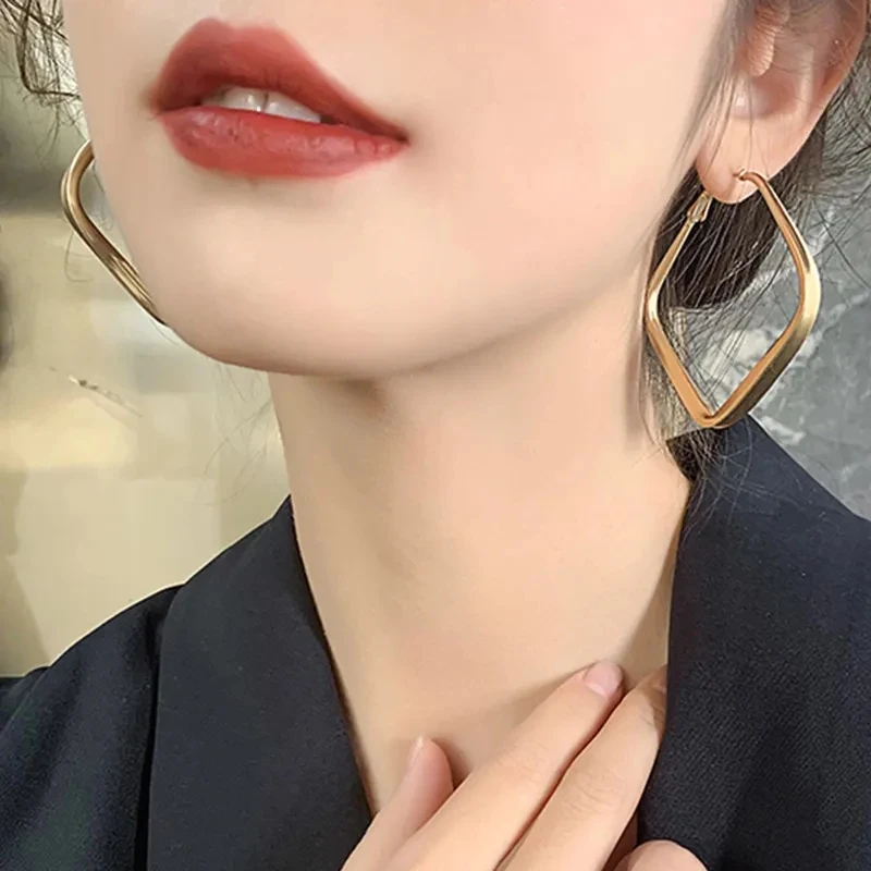 2022 New Women Stainless Steel Unusual Chain Earrings Fashion Drop Earrings 2021 Punk Gothic Chain Earrings For Female Jewelry