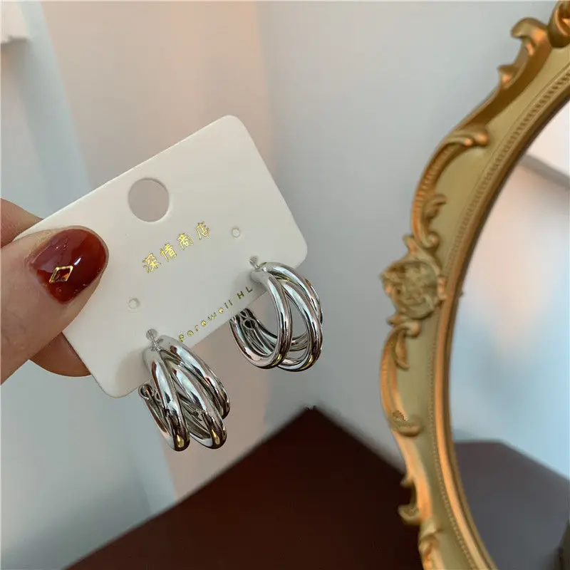 2022 New Women Stainless Steel Unusual Chain Earrings Fashion Drop Earrings 2021 Punk Gothic Chain Earrings For Female Jewelry