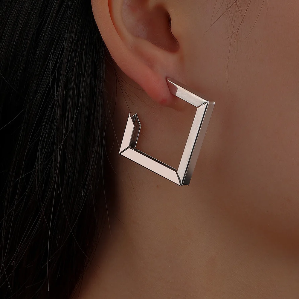 2022 New Women Stainless Steel Unusual Chain Earrings Fashion Drop Earrings 2021 Punk Gothic Chain Earrings For Female Jewelry