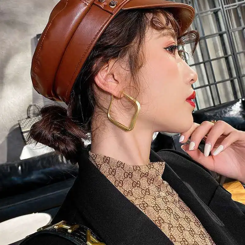 2022 New Women Stainless Steel Unusual Chain Earrings Fashion Drop Earrings 2021 Punk Gothic Chain Earrings For Female Jewelry