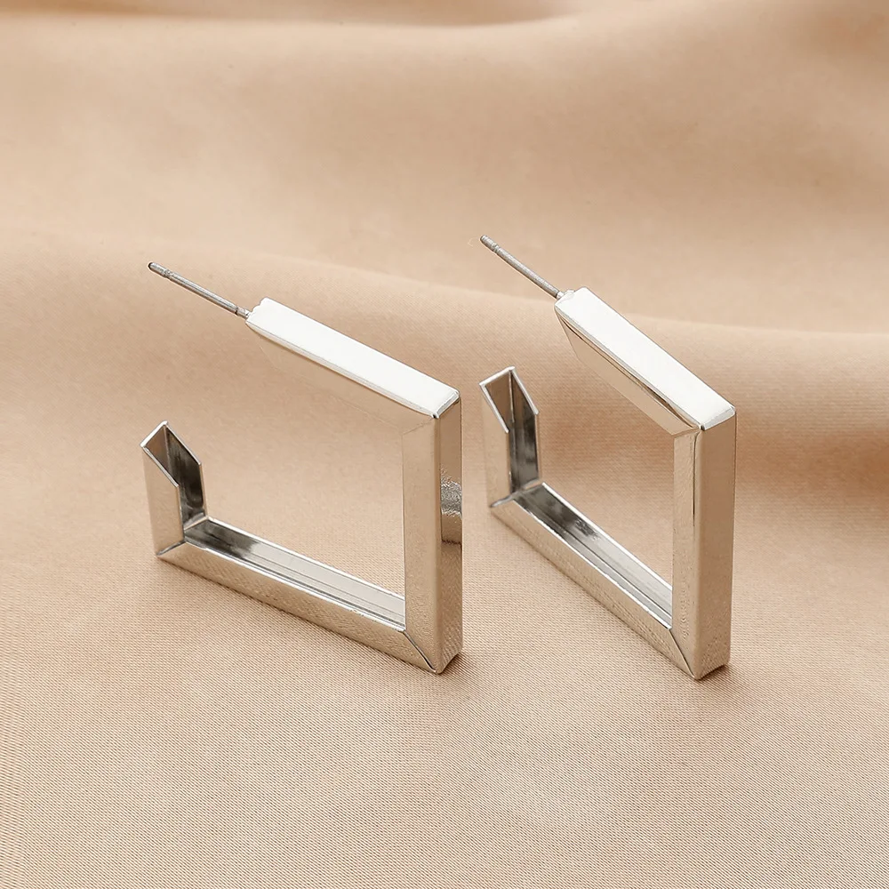 2022 New Women Stainless Steel Unusual Chain Earrings Fashion Drop Earrings 2021 Punk Gothic Chain Earrings For Female Jewelry