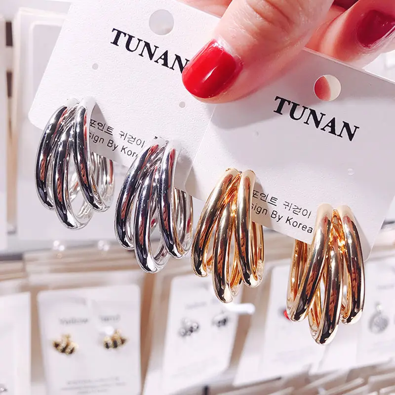 2022 New Women Stainless Steel Unusual Chain Earrings Fashion Drop Earrings 2021 Punk Gothic Chain Earrings For Female Jewelry