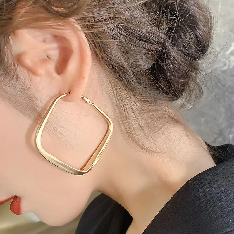 2022 New Women Stainless Steel Unusual Chain Earrings Fashion Drop Earrings 2021 Punk Gothic Chain Earrings For Female Jewelry