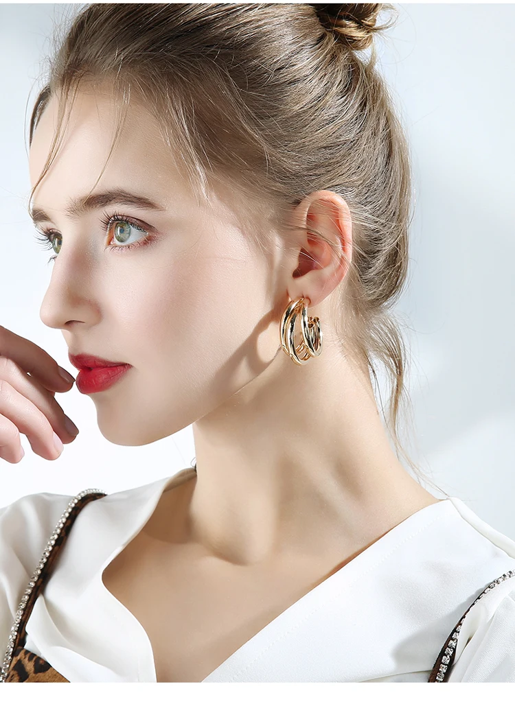 2022 New Women Stainless Steel Unusual Chain Earrings Fashion Drop Earrings 2021 Punk Gothic Chain Earrings For Female Jewelry