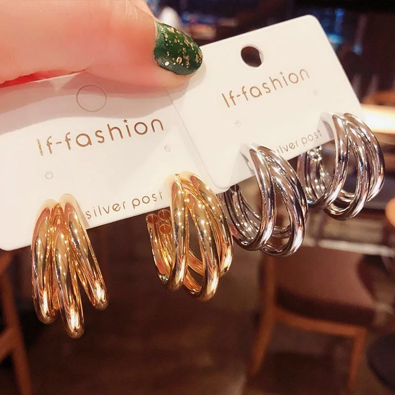 2022 New Women Stainless Steel Unusual Chain Earrings Fashion Drop Earrings 2021 Punk Gothic Chain Earrings For Female Jewelry