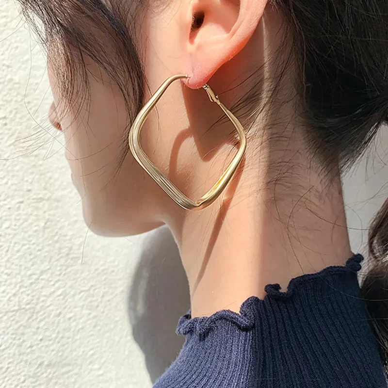 2022 New Women Stainless Steel Unusual Chain Earrings Fashion Drop Earrings 2021 Punk Gothic Chain Earrings For Female Jewelry