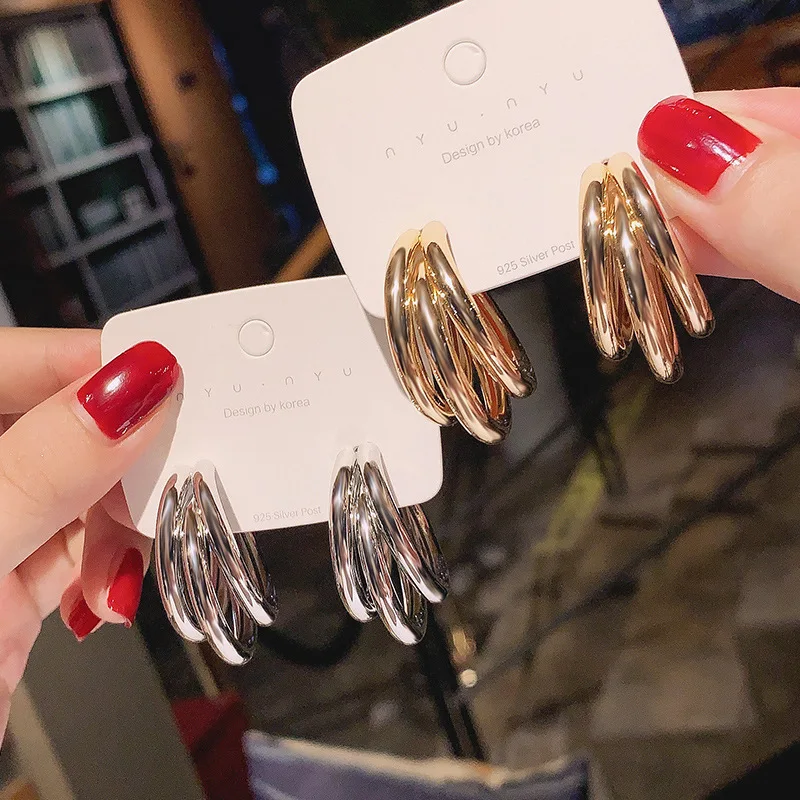 2022 New Women Stainless Steel Unusual Chain Earrings Fashion Drop Earrings 2021 Punk Gothic Chain Earrings For Female Jewelry